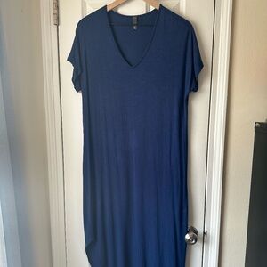 ALYA Blue Flowy T-Shirt Dress